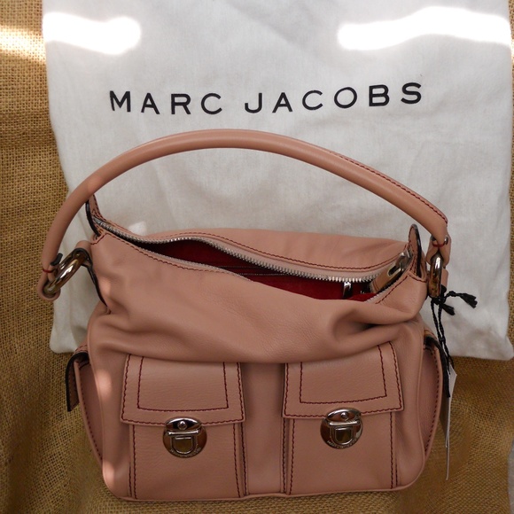 Muted Pink Leather Multi Pocket Marc Jacobs Hobo - Picture 1 of 7